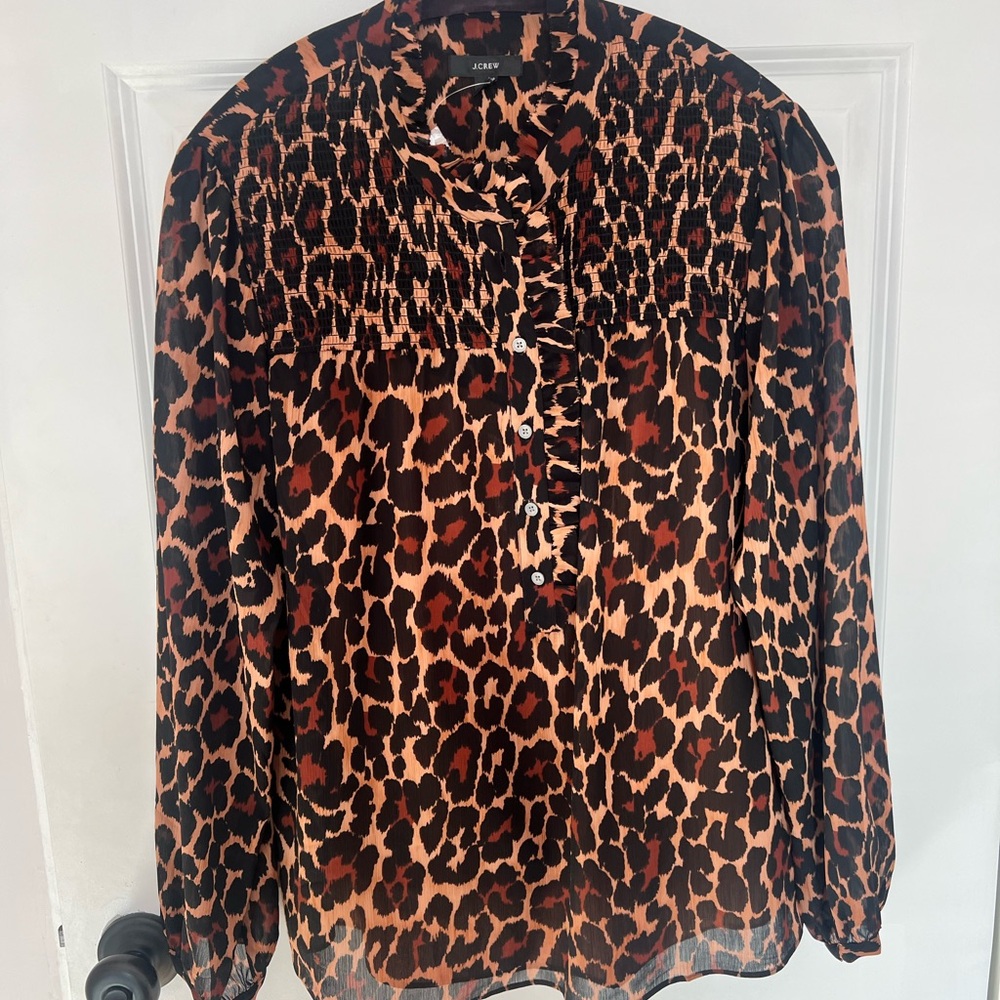 J Crew tiger print blouse